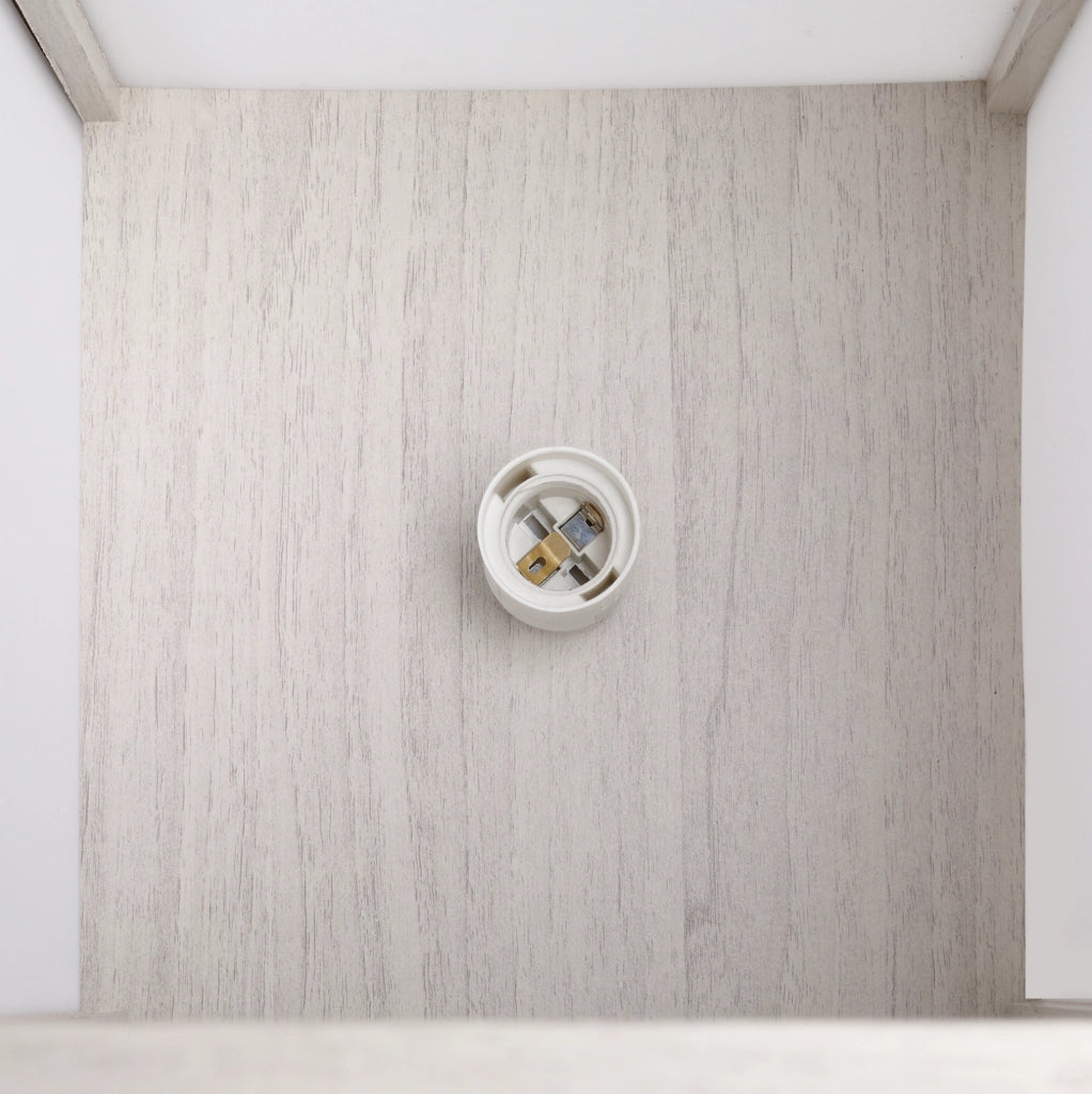 Lampada da Terra con 3 Ripiani in MDF E1 e Acrilico, 26x26x160 cm, Portalampada E27, Colore Quercia e Bianco