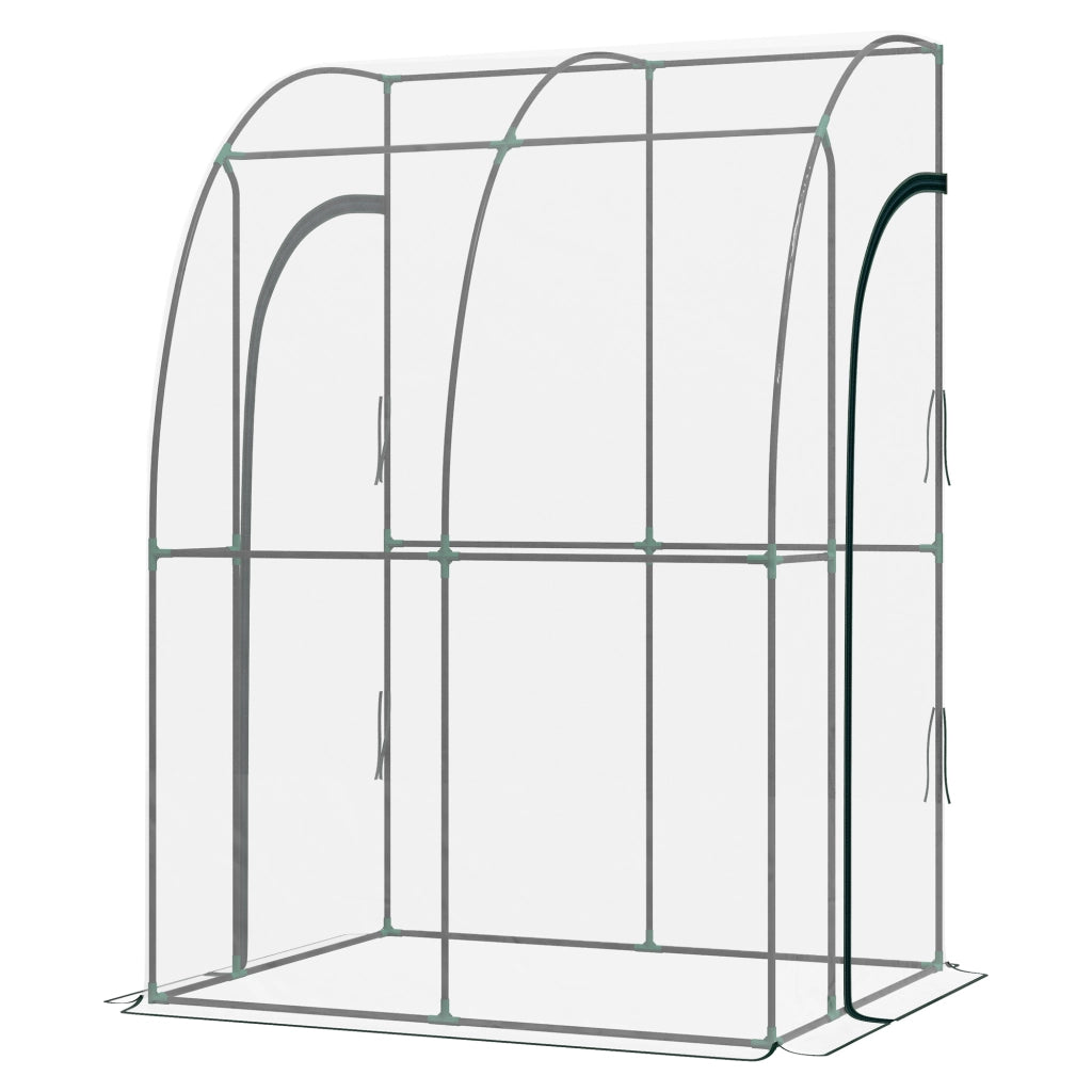 Serra da Giardino Addossata ¨C Xylo ¨C 2 Porte Zippate Avvolgibili Acciaio PVC Trasparente