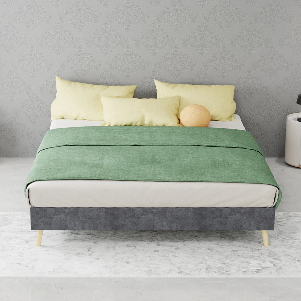letto in tessuto e metallo grigio 140 x 200 cm