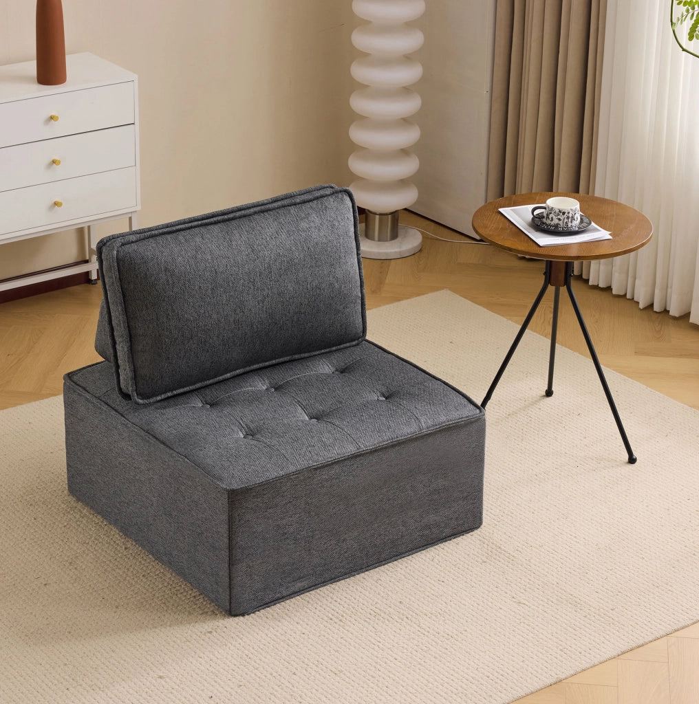 Divano relax modulare grigio scuro in compensato