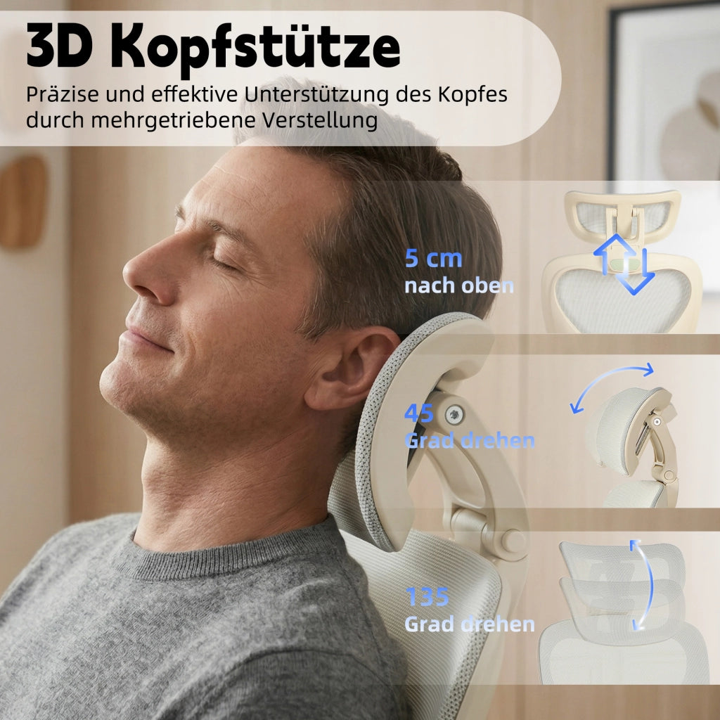 Sedia da ufficio ergonomica ¨C zephmum ¨C grigio