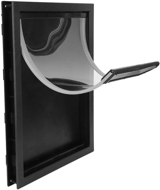 Porta per animali - Porta per cani - Facile da installare - Nero - In plastica riciclata - Adatto per animali di taglia media e grande - 50x3