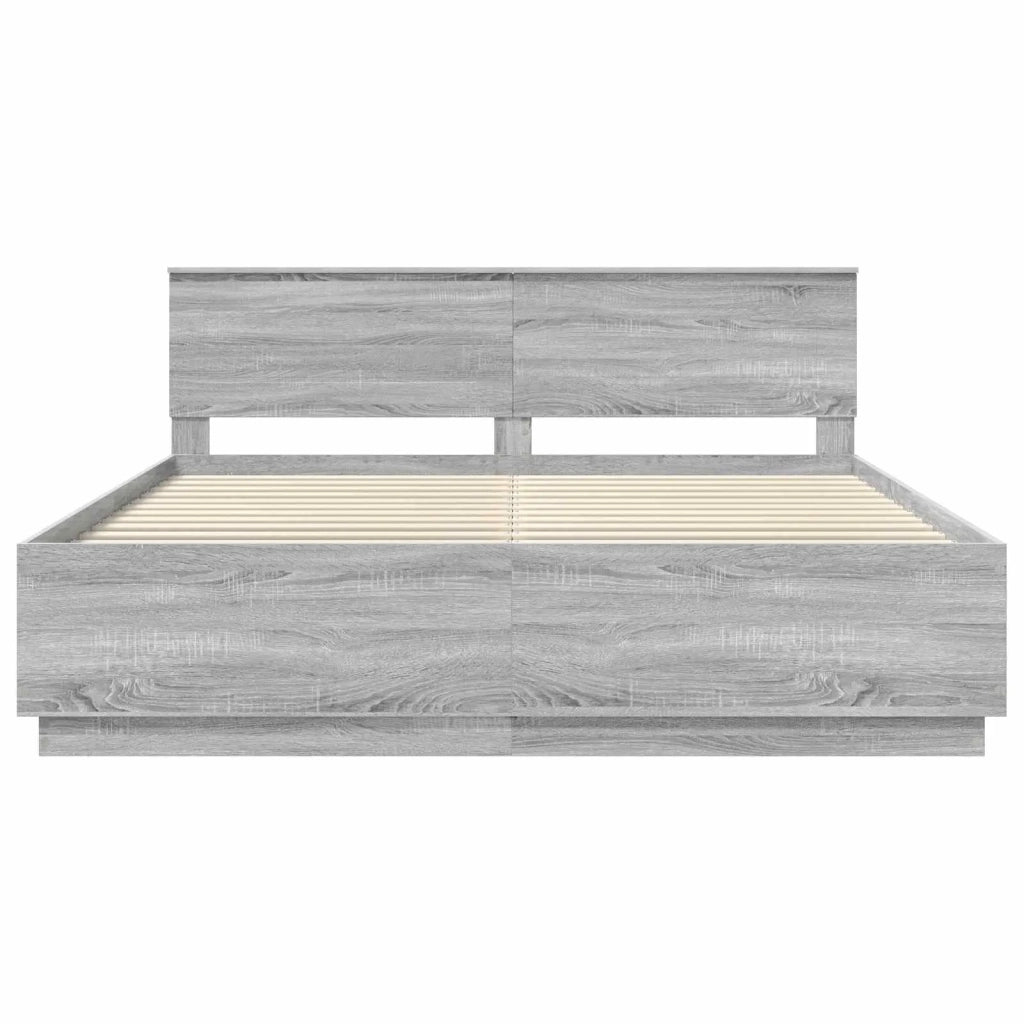 Struttura del letto con testiera Grigio Sonoma 180 x 200 cm 3408143