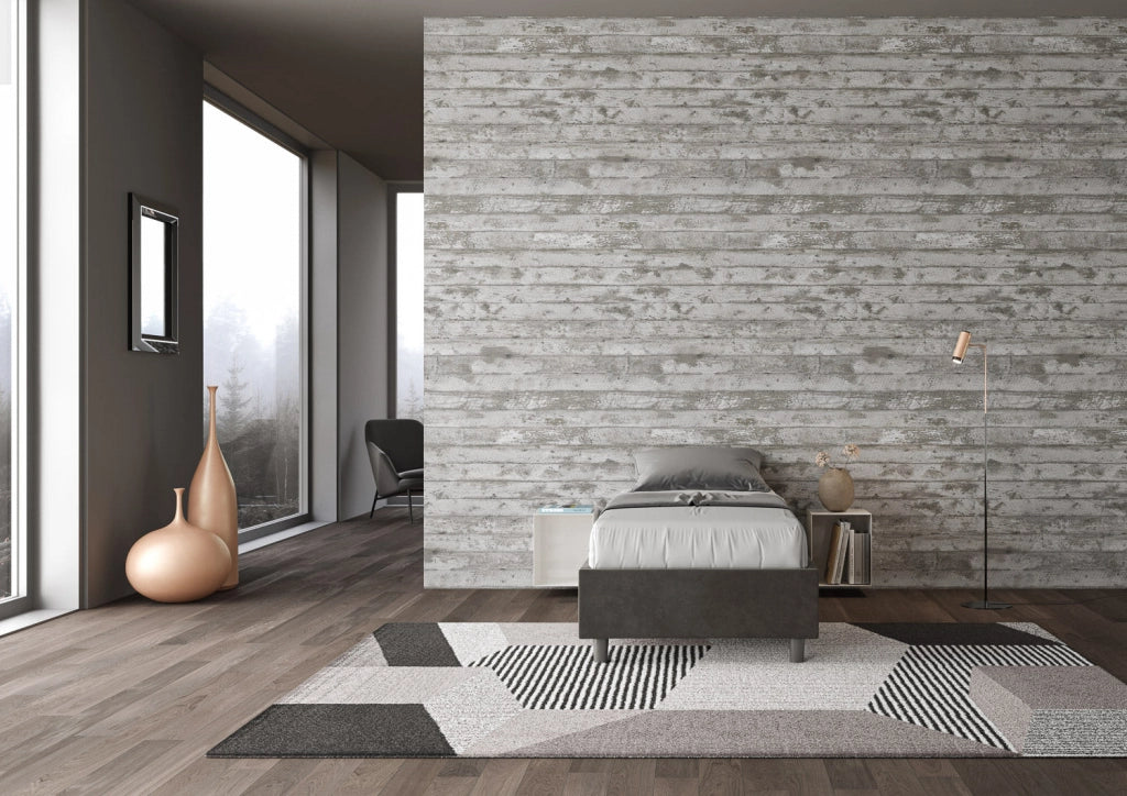 Letto 1 Piazza e Mezzo Sommier 110x200 cm Senza Rete Azelia Grigio