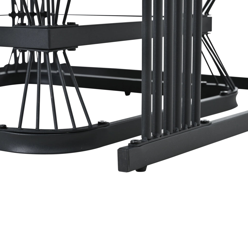 Set di 2 tavolini da caff¨¨ 70x70 e 50x50 cm con cassetto in MDF e metallo bianco e nero