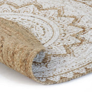 Tappeto in Juta Intrecciata con Stampa 150 cm Rotondo 245341