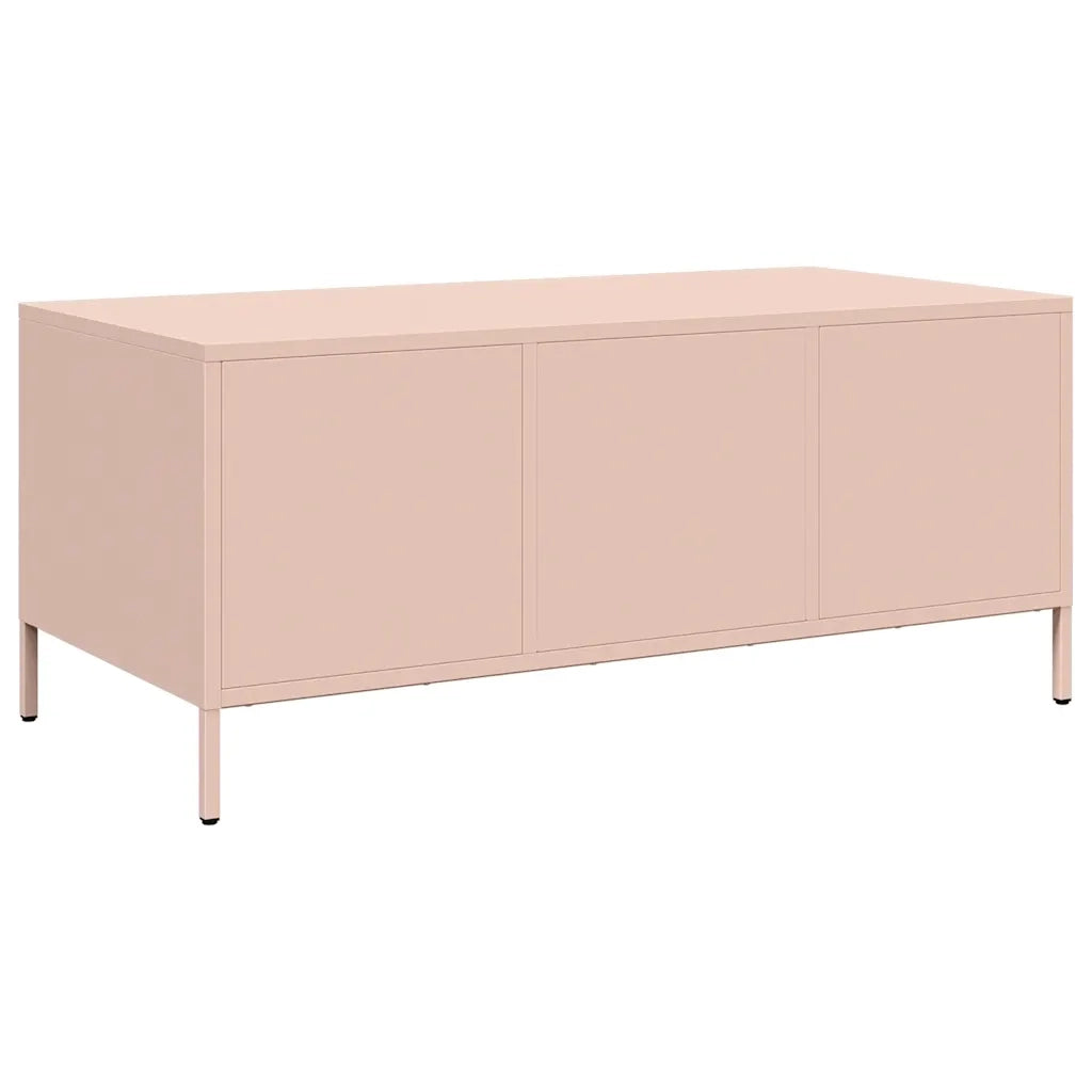 Tavolino da salotto | Tavolino da caff¨¨ | Tavolino da Soggiorno Rosa 101,5x50x43,5 cm in Acciaio Laminato a Freddo