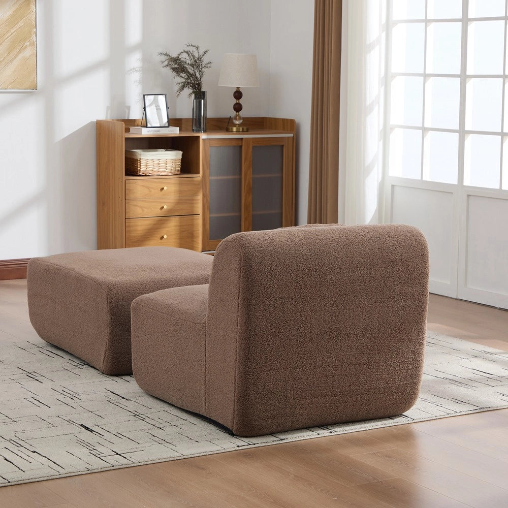 Divano 3 Posti in Tessuto ¨C MINIMAL ¨C Beige/Cammello