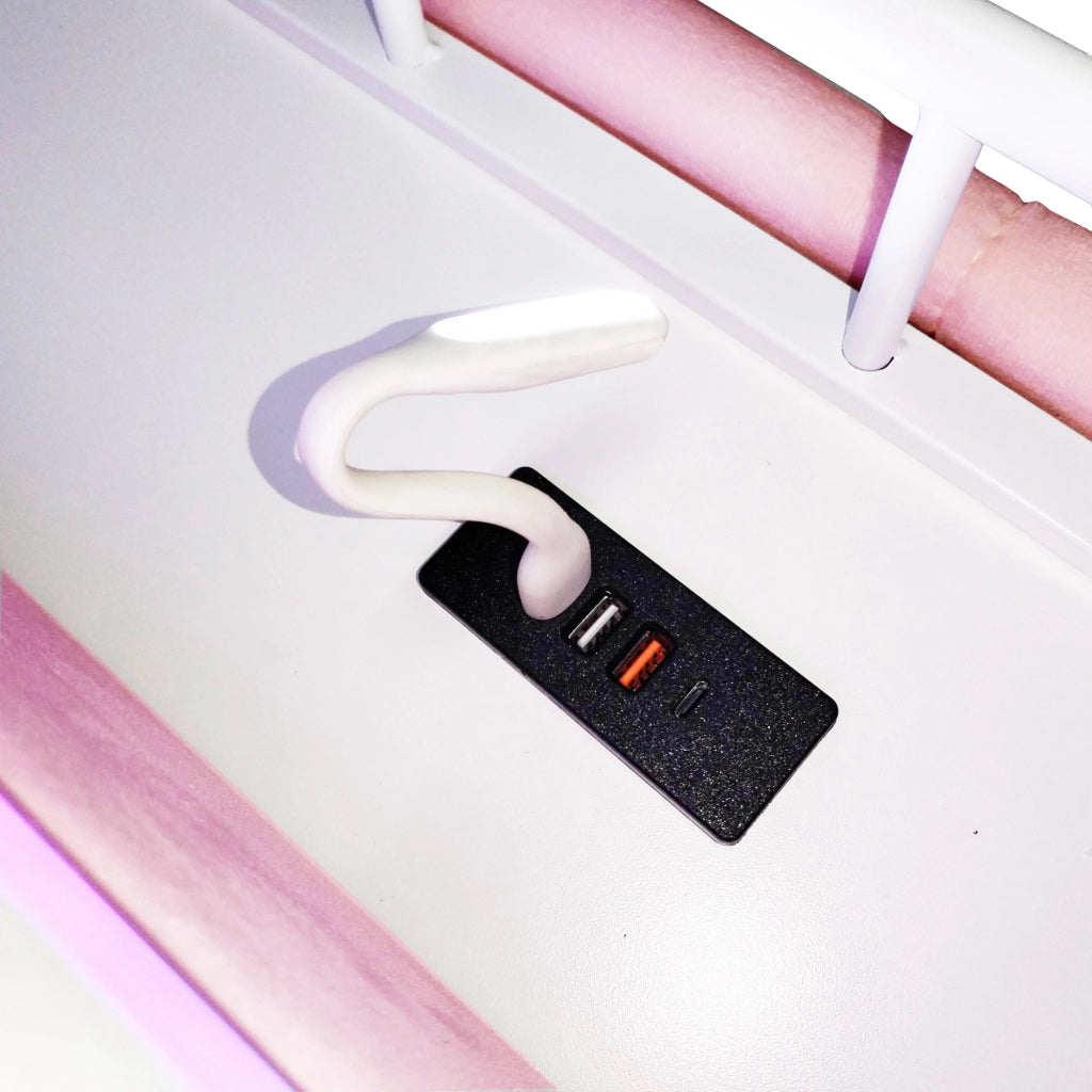 Letto imbottito 140 × 200 cm con vano idraulico LED e USB rivestito in velluto rosa struttura in metallo