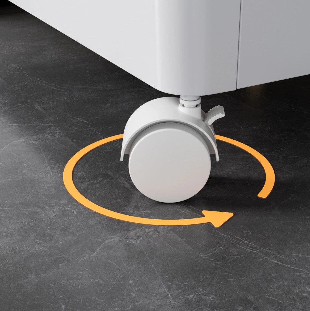 Carrello portaoggetti mobile in polipropilene grigio crema con ruote e freni