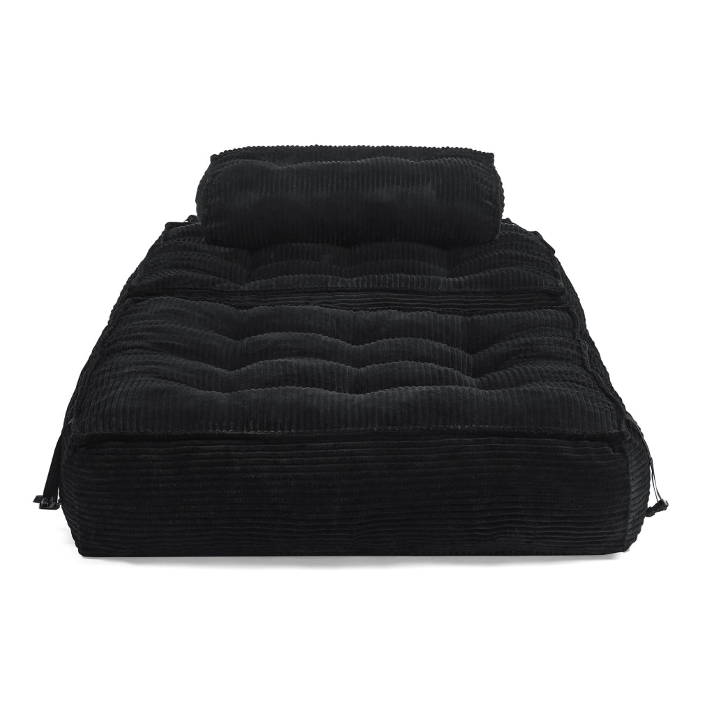 Poltrona pieghevole 2 in 1 trasformabile in letto singolo; in schiuma nera; 52 x 50 x 30 cm