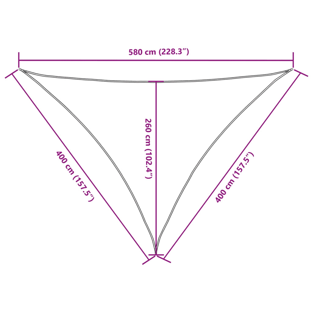 Parasole a Vela Oxford Triangolare 4x4x5,8 m Antracite 135122