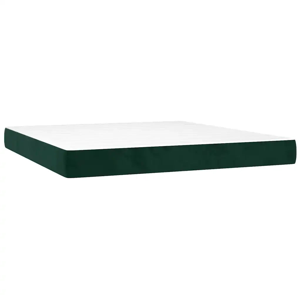 Giroletto a Molle con Materasso Verde Scuro 180x200 cm Velluto 3137740