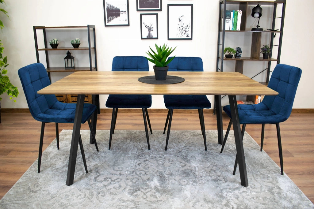 Sedia VALORA PYRA - Velluto blu navy moderno x 4