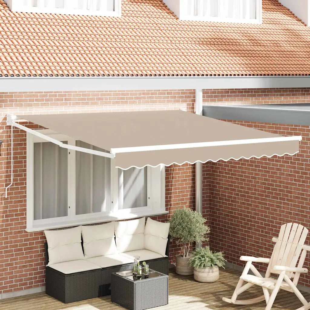 Tenda da Sole-Tenda parasole per balcone Beige 300 x 250 x 165 cm Poliestere 151411