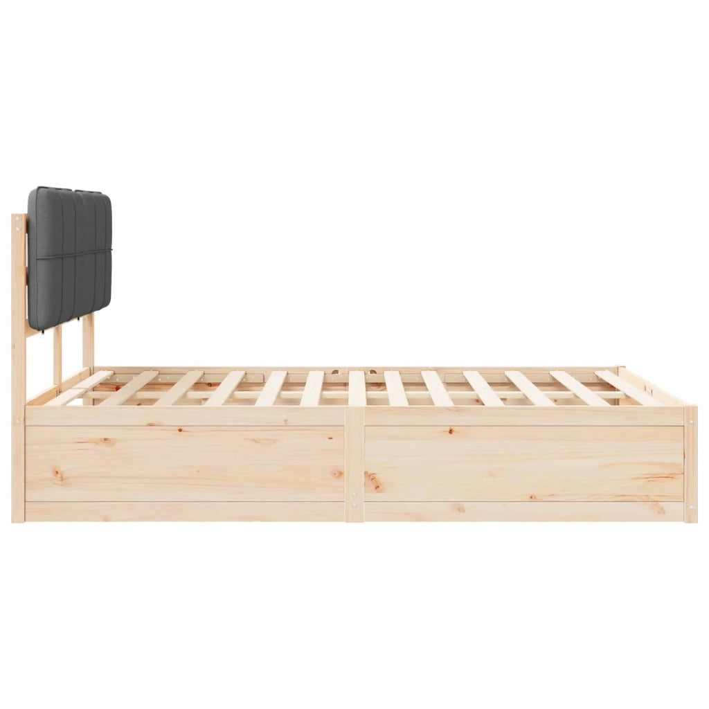 Letto con Testiera Rivestita Grigio scuro 150 x 200 cm