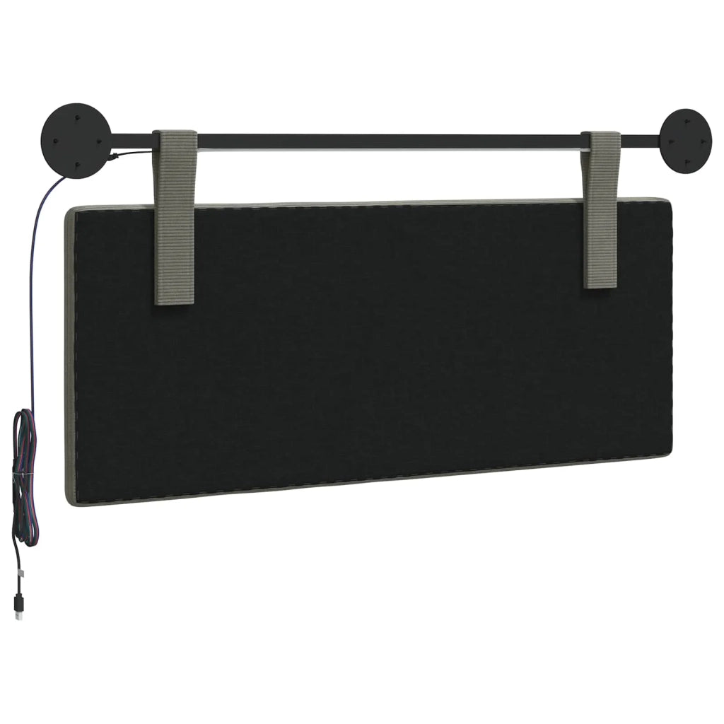 Testiera sospesa Con luce LED Grigio Chiaro Tessuto in Cords 3424290