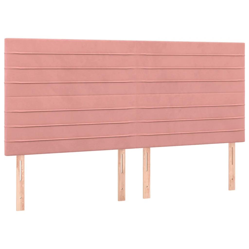 Letto a Molle con Materasso e LED Rosa 200x200 cm in Velluto 3136208