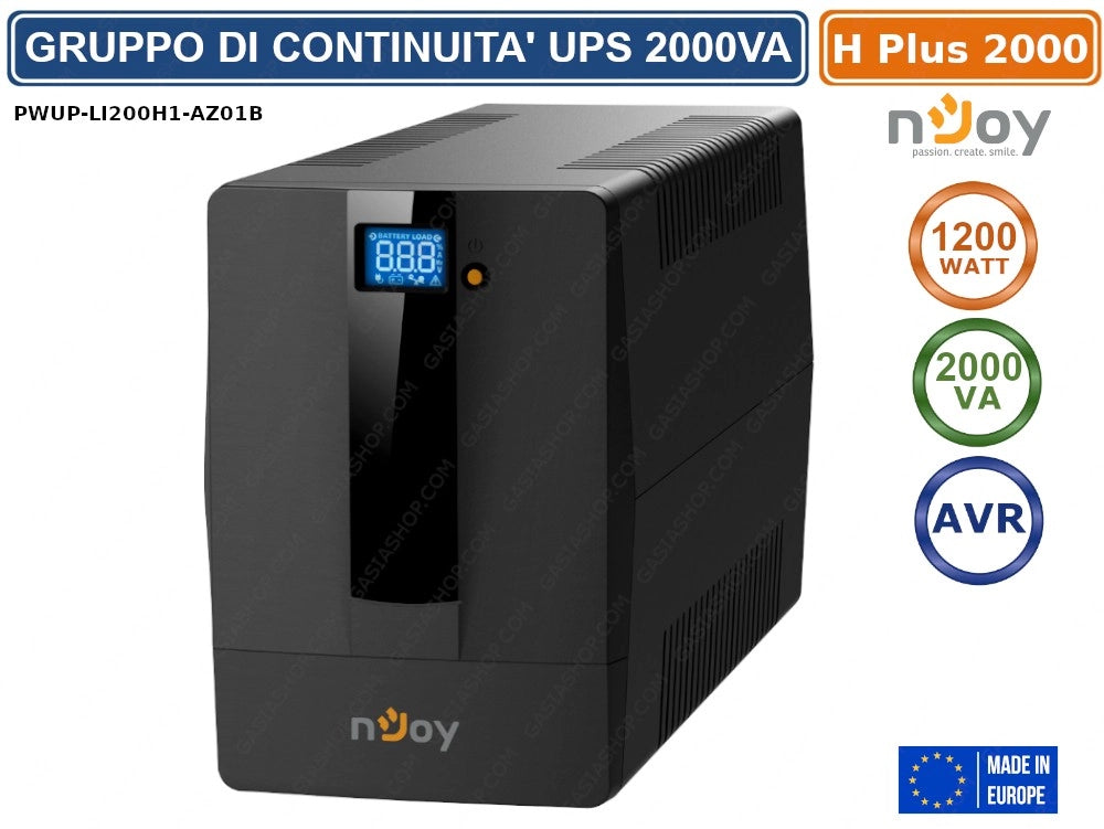 UPS GRUPPO DI CONTINUITA' HORUS PLUS 1200 WATT 2000VA AVR DISPLAY LCD TOUCH SCREEN