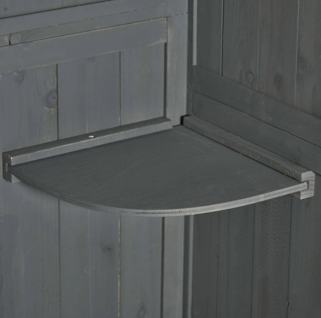 Armadio da giardino 77x54;2x179 cm grigio in legno con 3 ripiani