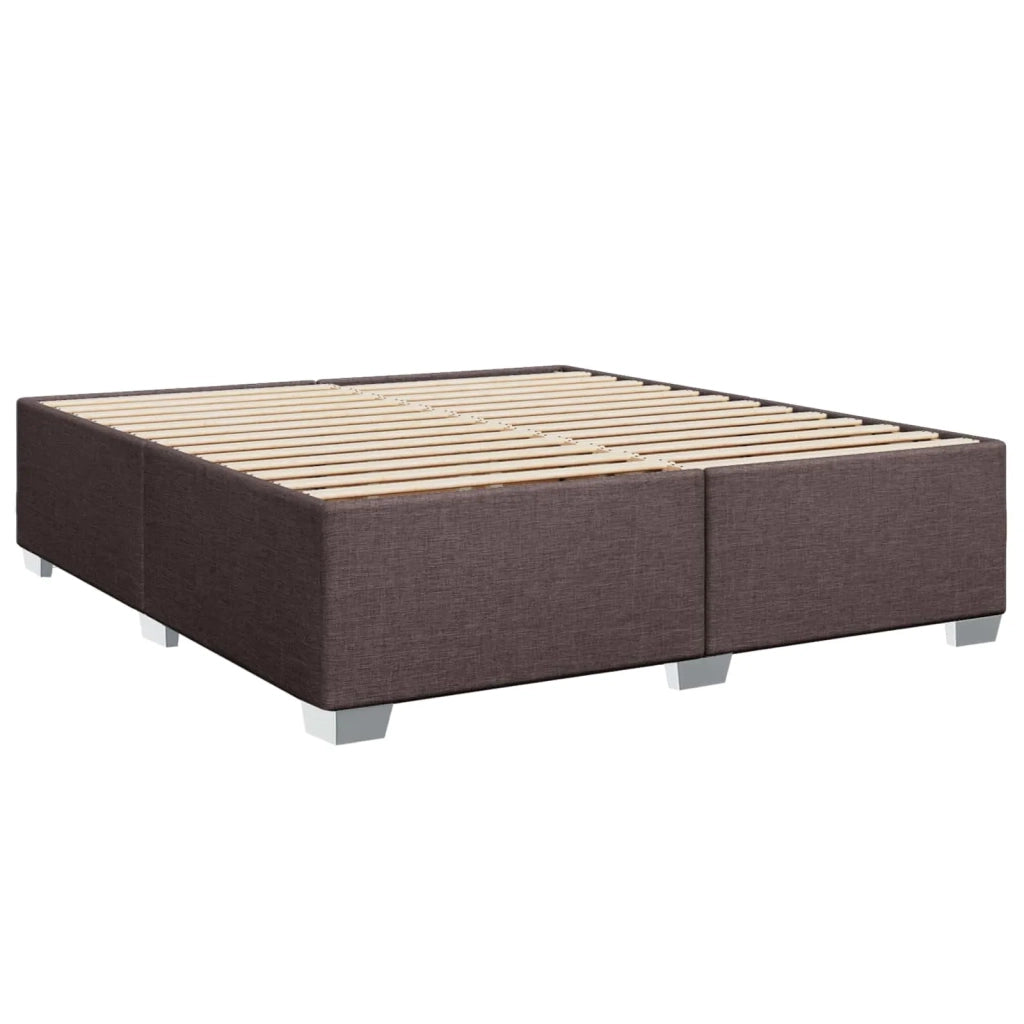 Letto con Box Spring, Materasso e LED Marrone Scuro Tessuto 3452004