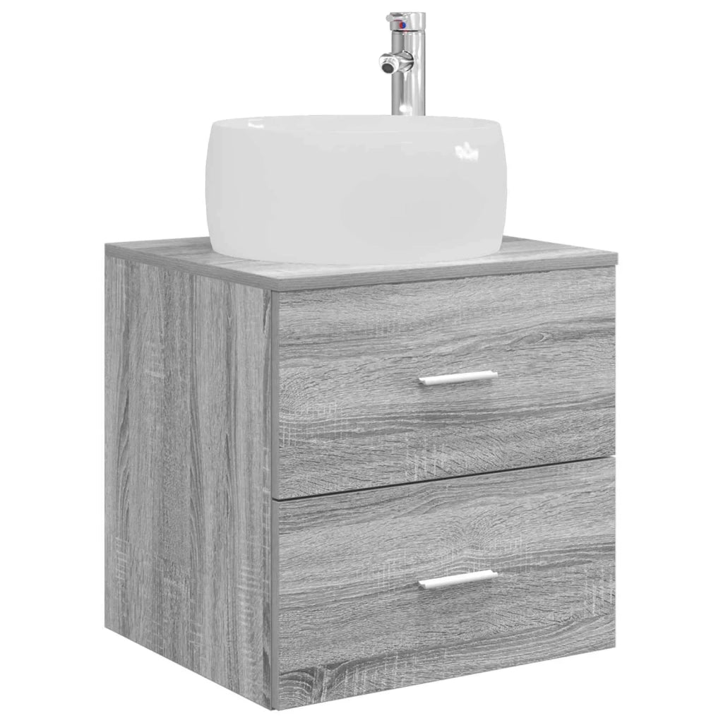 Set di mobili per il bagno 4 pz Sonoma grigio 3407028