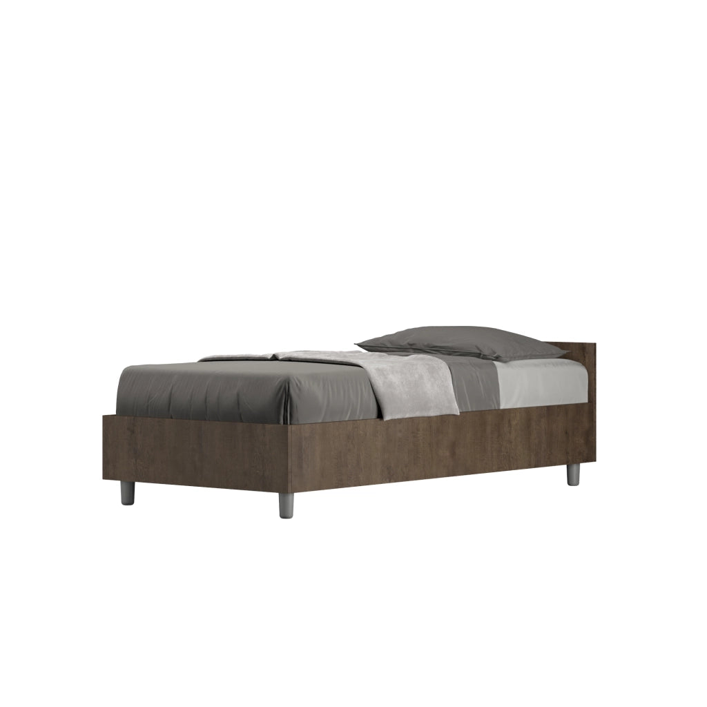 BS COM Letto singolo con rete 80x190 noce