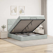 Letto con contenitore LED e materasso Grigio Chiaro 3460146