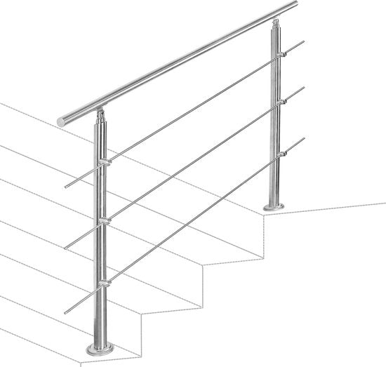 Telaio di sostegno in acciaio inossidabile, 80 cm con 3 traverse, kit di montaggio, maniglia di rotazione, supporto per parete interno ed esterno