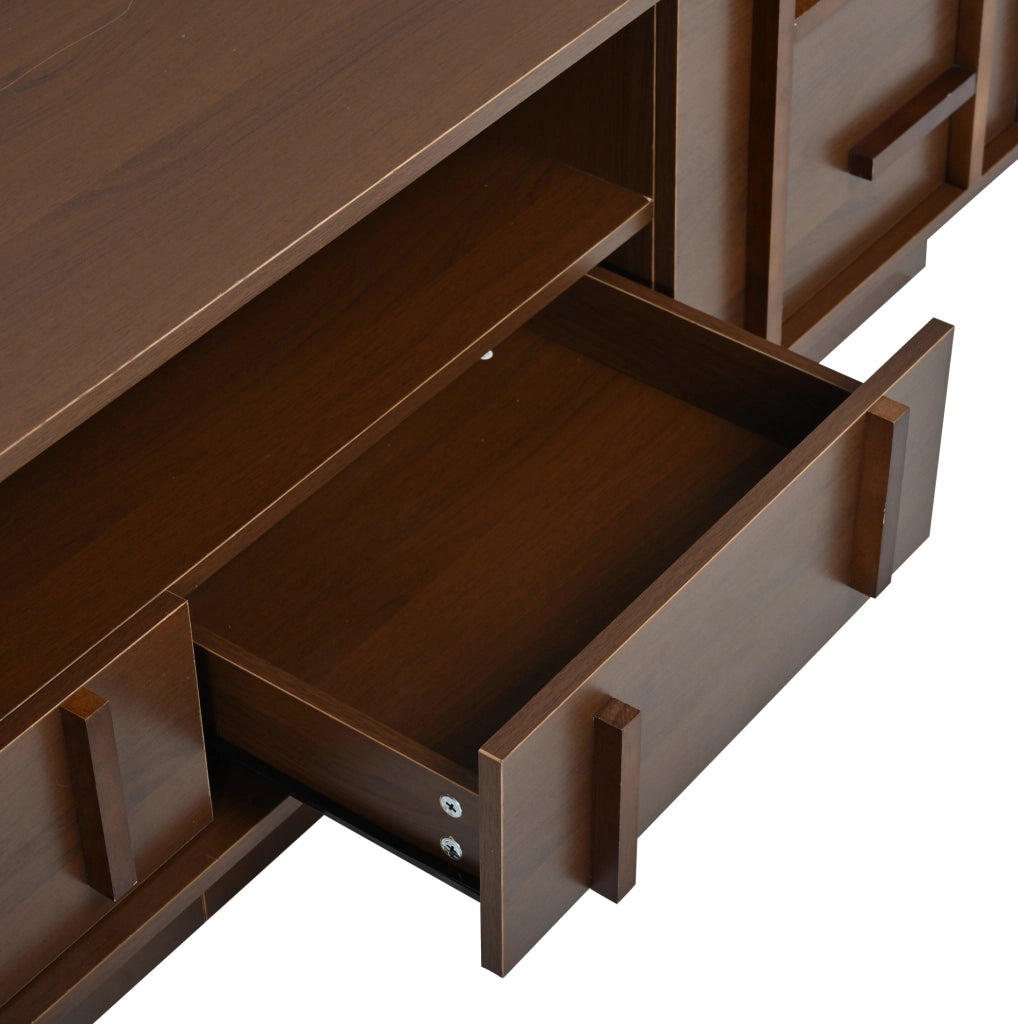 Mobile TV da terra 180x40x45 cm in MDF color noce con 4 cassetti