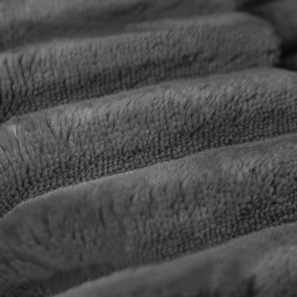Divano modulare in tessuto di velluto a coste grigio scuro 260x250 cm con imbottitura rimovibile e design a doppio strato