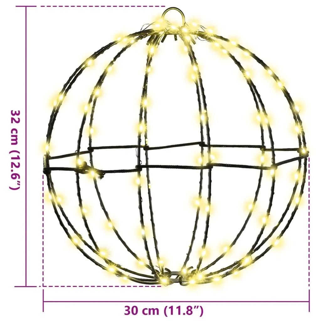 Palla con 192 LED 2 pcs Bianco caldo 30 x 30 x 32 cm Metallo 42019109
