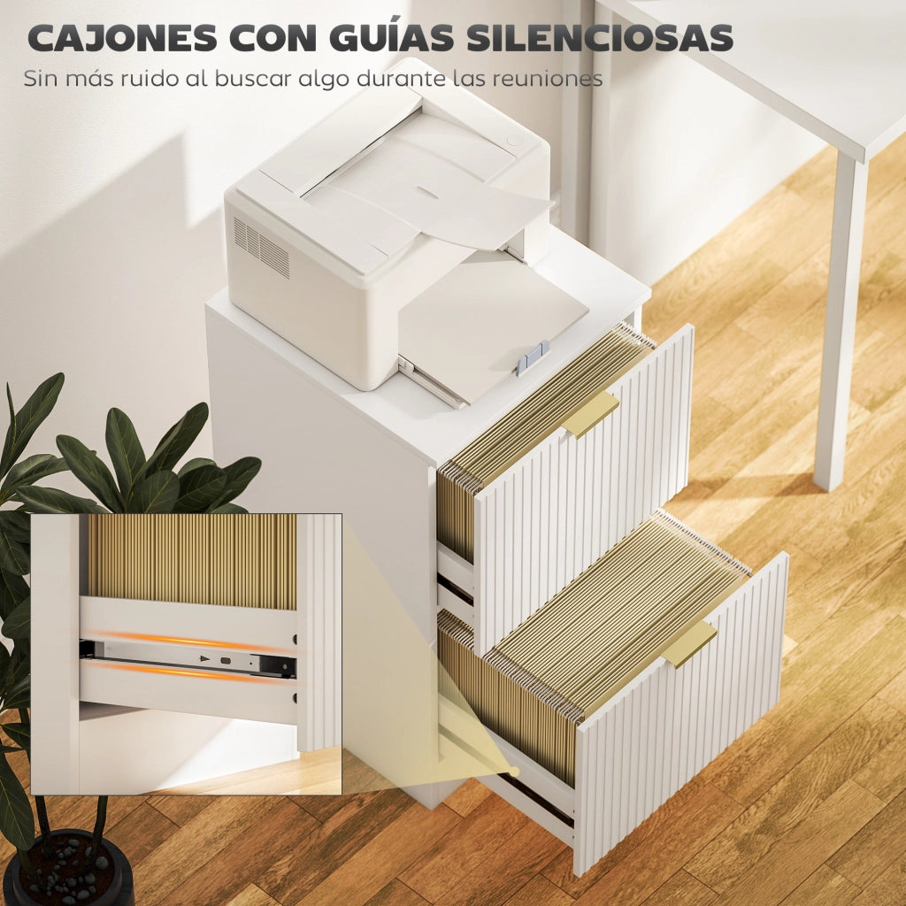 Scrivania con cassettiera ¨C zephmum ¨C bianco 40x40x71 cm