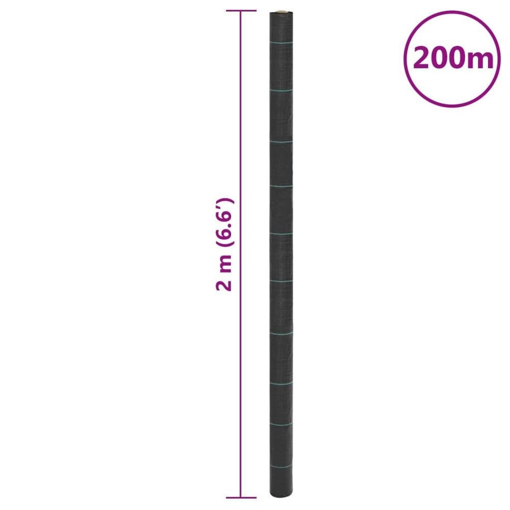 Black Weed Control Fabric 2x200 M PP