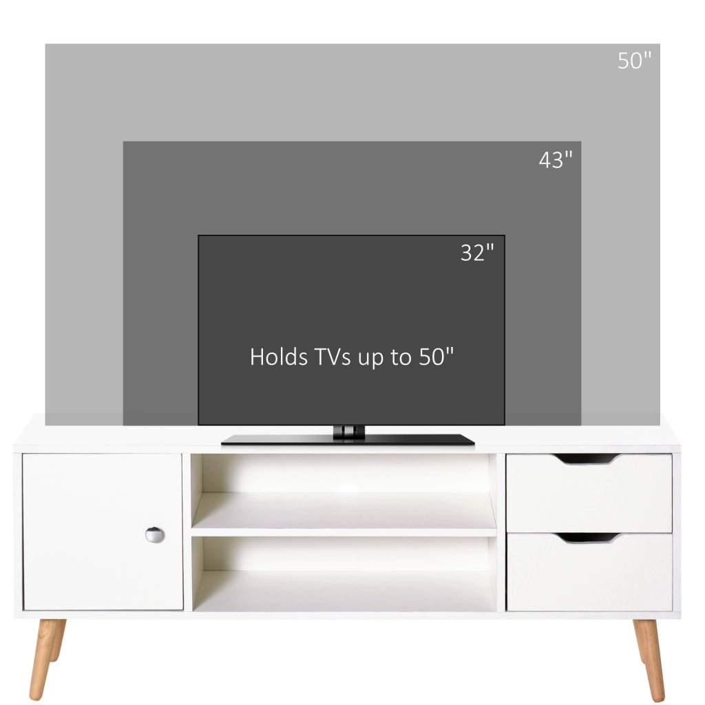 Mobile TV con credenza ¨C Minimal ¨C Bianco legno di pino 120x30x40