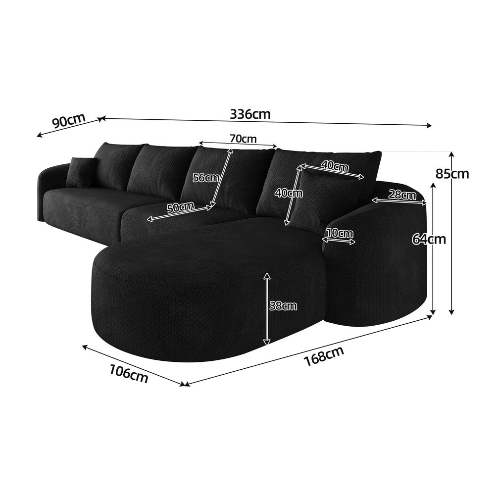 Divano angolare modulare ¨C Minimal ¨C nero 336cm