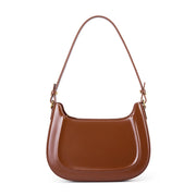 Borsa a mano da donna in vera pelle, borsa a tracolla, borsa a spalla, borsa a secchiello, marrone