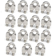 Cable Clip 15 pezzi - Acciaio inossidabile - Antiscivolo - Per