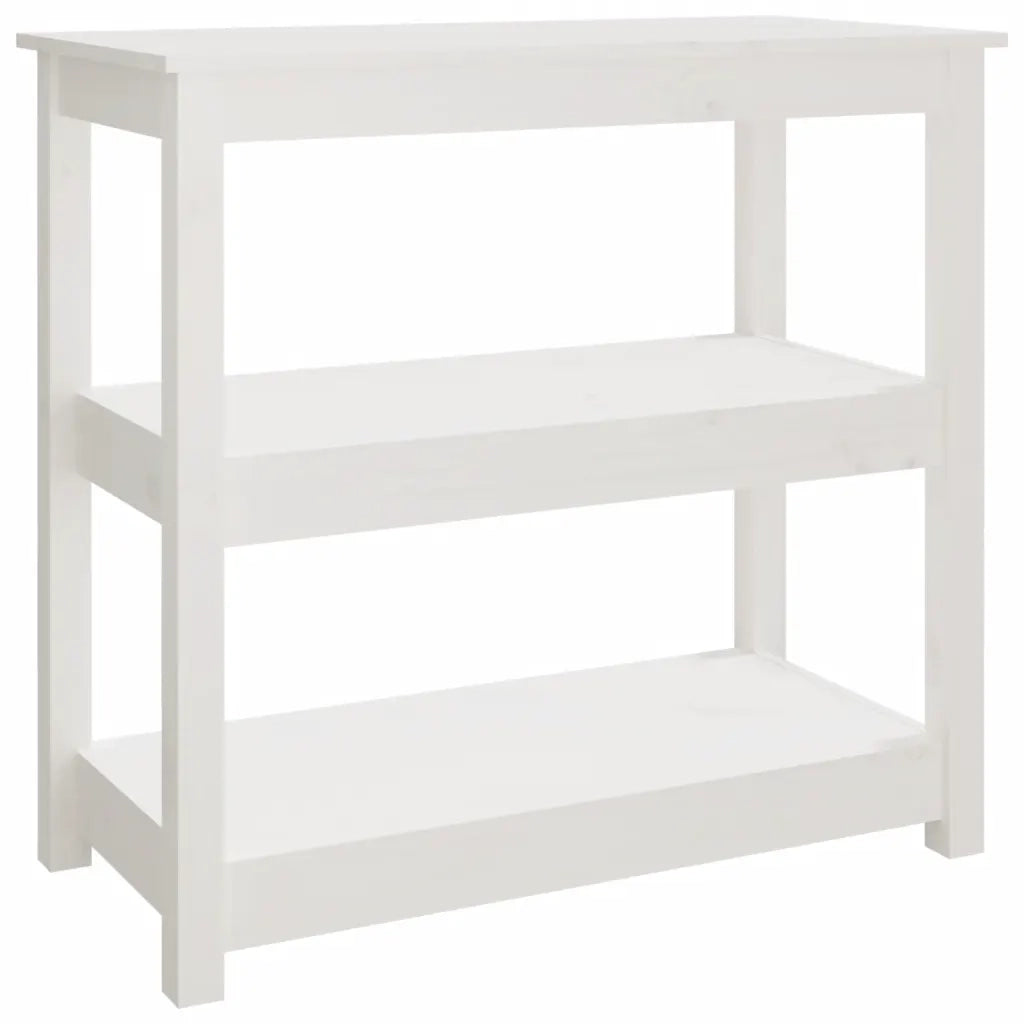 Tavolo Consolle | Tavolo d'Ingresso Bianco 80x40x74 cm in Legno Massello di Pino
