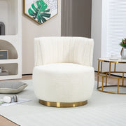 Poltrona Girevole 360¡ã in Velluto ¨C MINIMAL ¨C Bianco, Design Moderno per Soggiorno e Camera