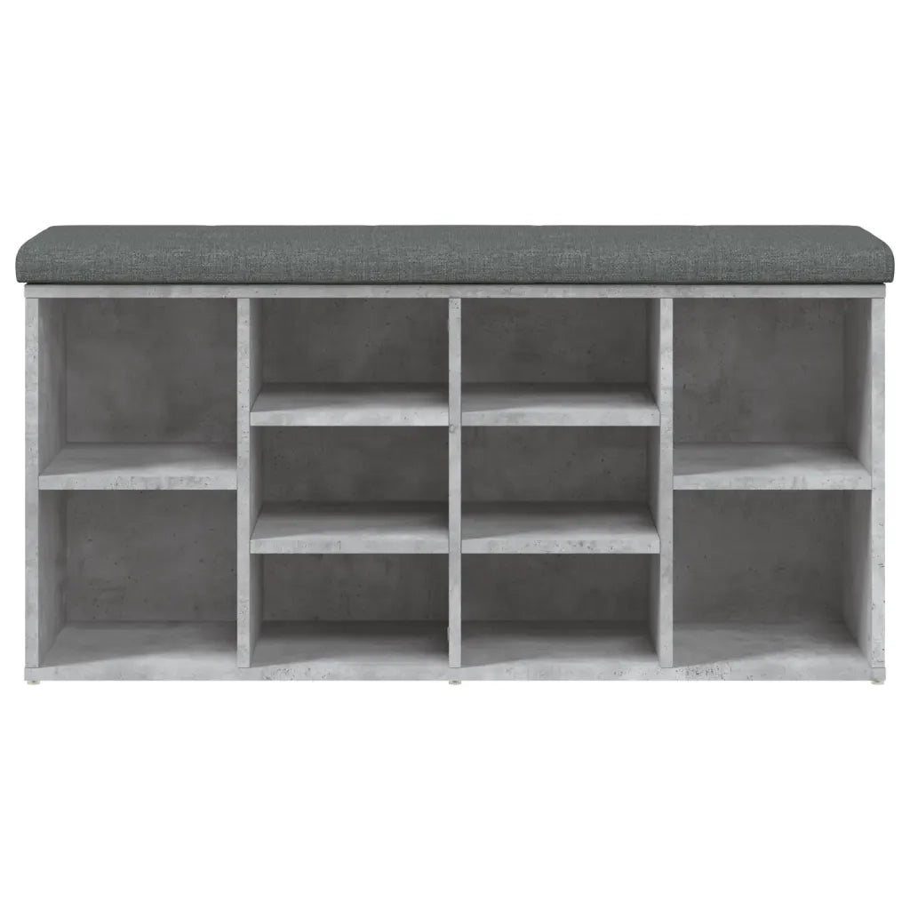 Panca Porta Scarpe Grigio Cemento 102x32x50cm Legno Multistrato