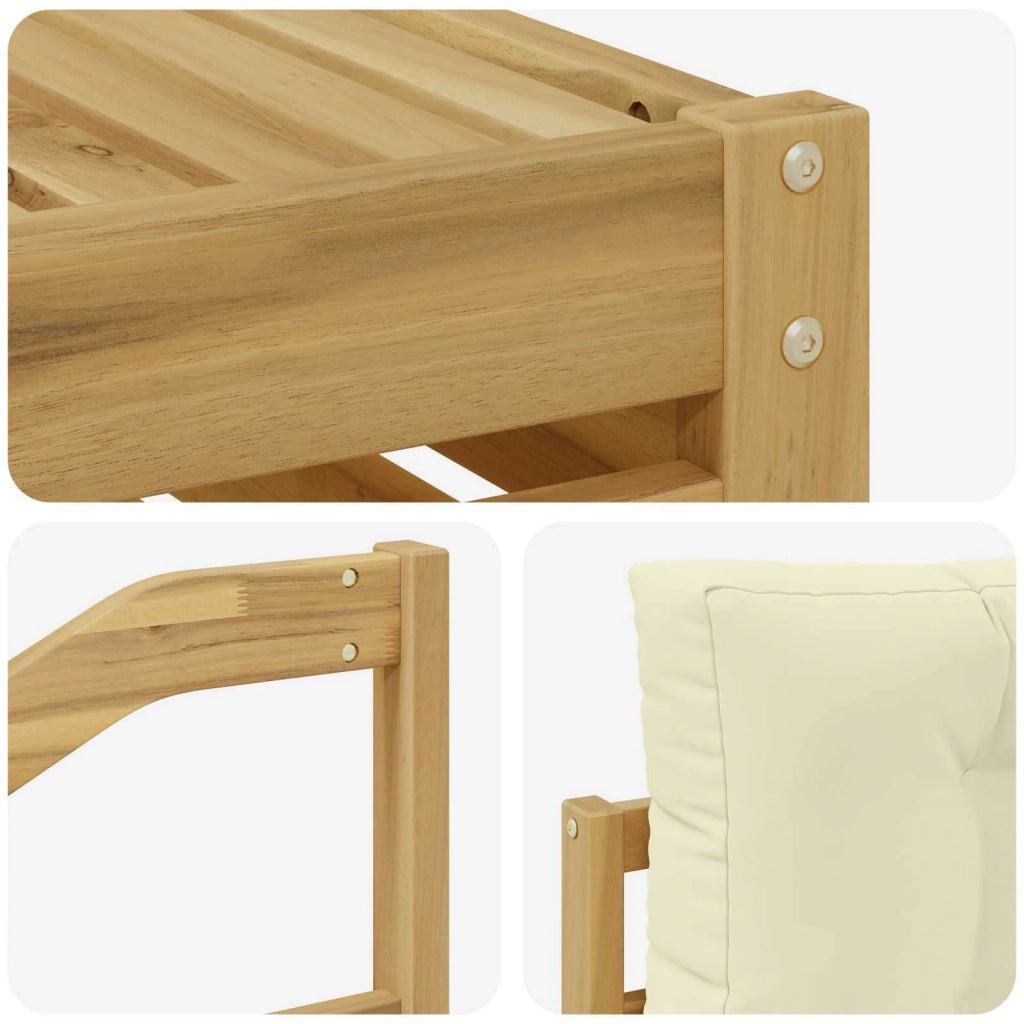 Set di divani da esterno 5 pz Bianco e Crema 3390020