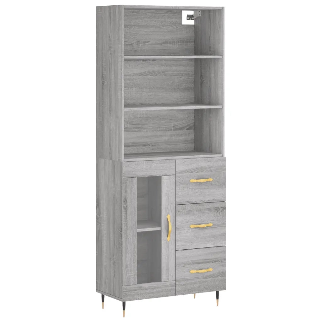Credenza | Madia | Buffet da pranzo | Armadio da pranzo Grigio Sonoma 69,5x34x180 cm in Legno Multistrato