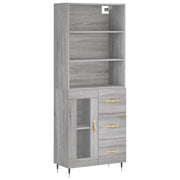 Credenza | Madia | Buffet da pranzo | Armadio da pranzo Grigio Sonoma 69,5x34x180 cm in Legno Multistrato