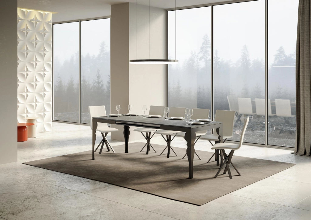 Tavolo allungabile 90x180/284 cm Paxor Evolution Cemento telaio Antracite
