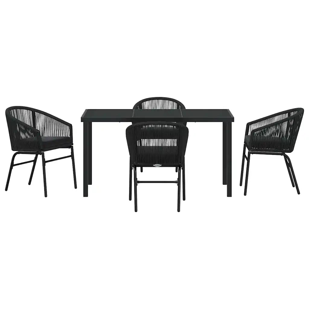 Set da Pranzo per Giardino 5 pcs Nero 3379347