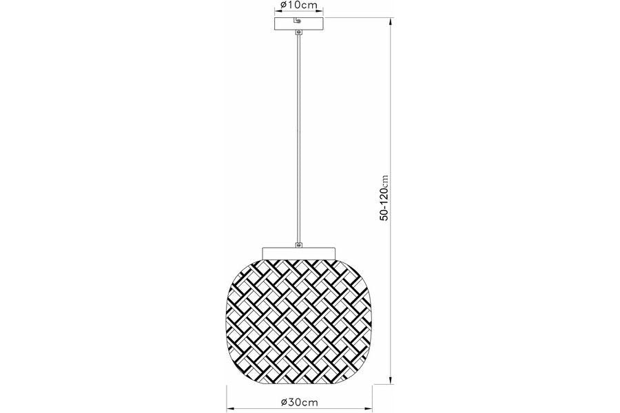 Lampada sospesa boho bambù Ø30 E27 nera Reality Elaine
