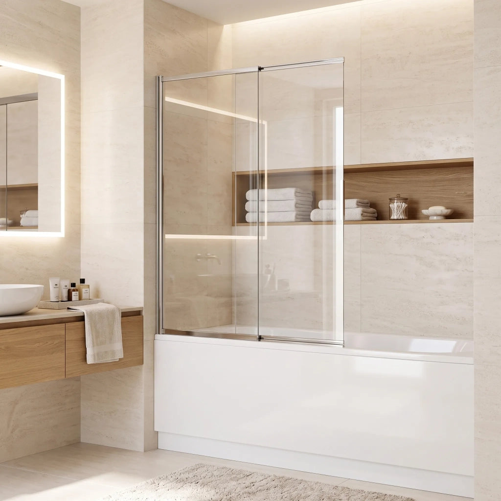 Paravento Vasca Scorrevole Rea Dario Chrome 100
