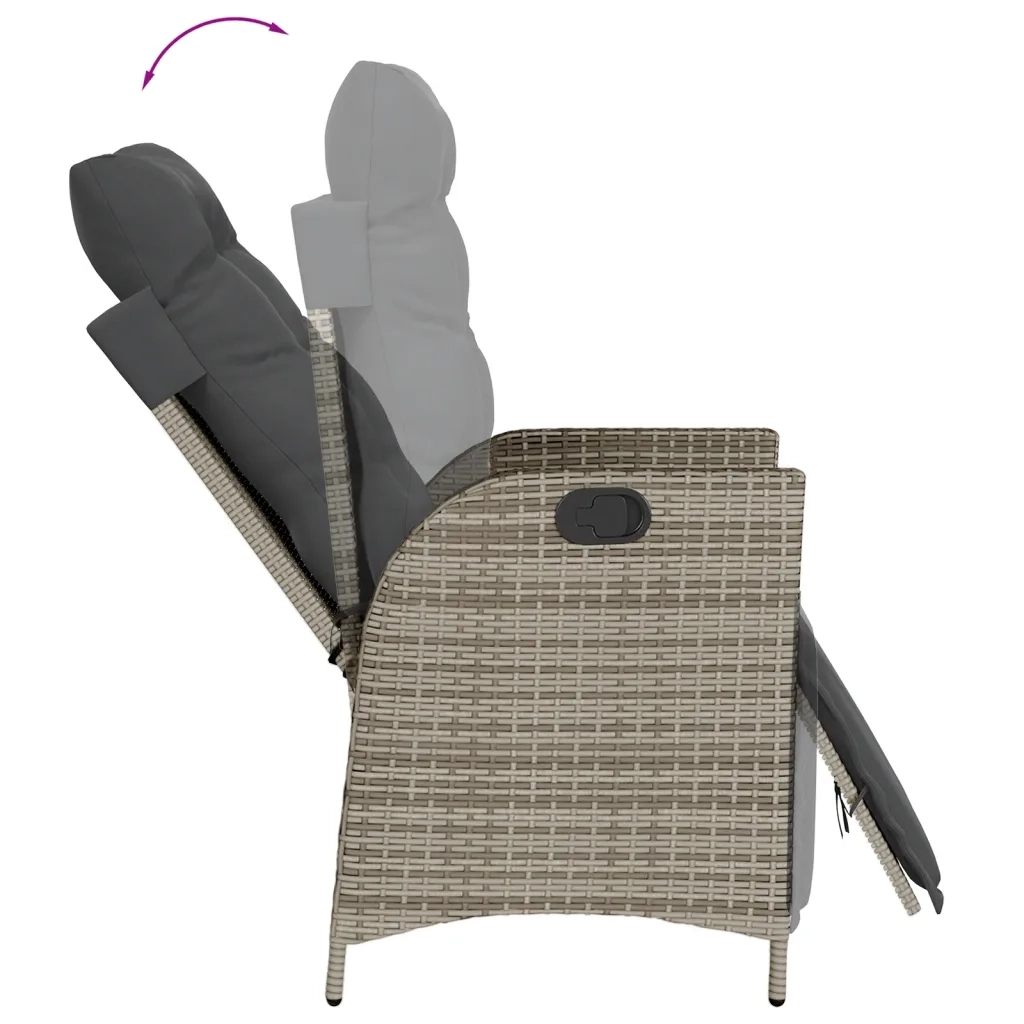 Set da Pranzo da Giardino 5 pz con Cuscini in Polyrattan Grigio 3213328