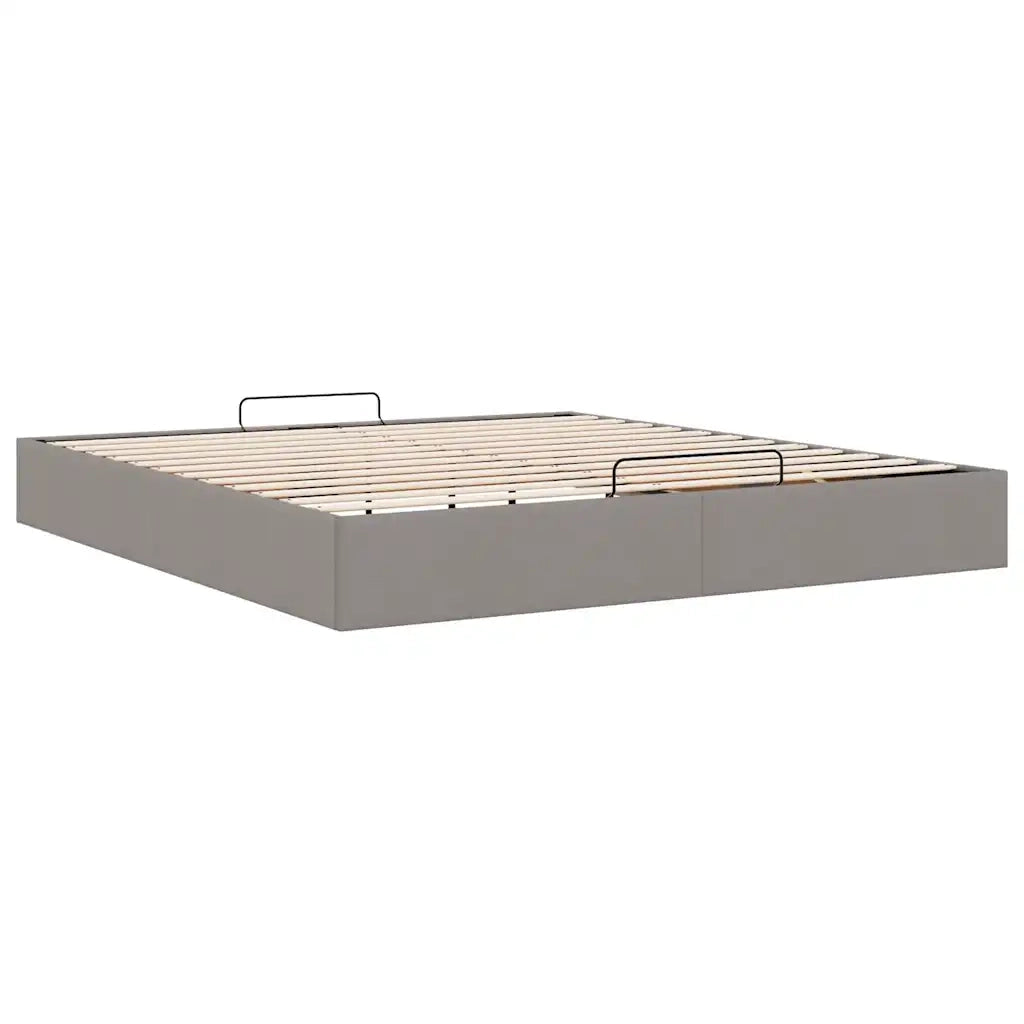 Struttura Letto Pouf senza Materasso-Giroletto con contenitore Tortora 180x200 cm Tessuto